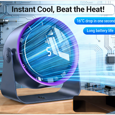 Portable Desktop Cooling Fan with Custom PCBA | Quiet Operation & Long-Lasting Battery for Office & Home